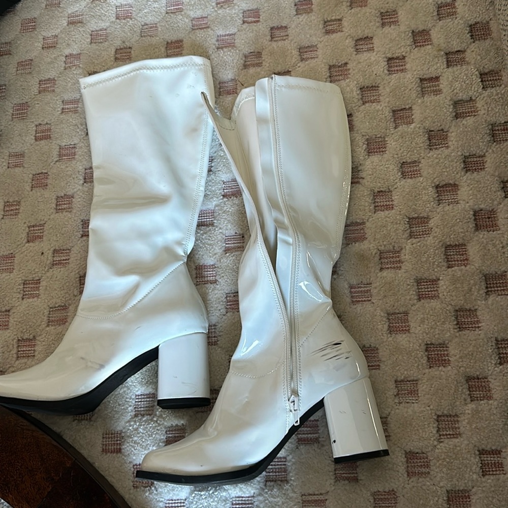 White Gogo boots